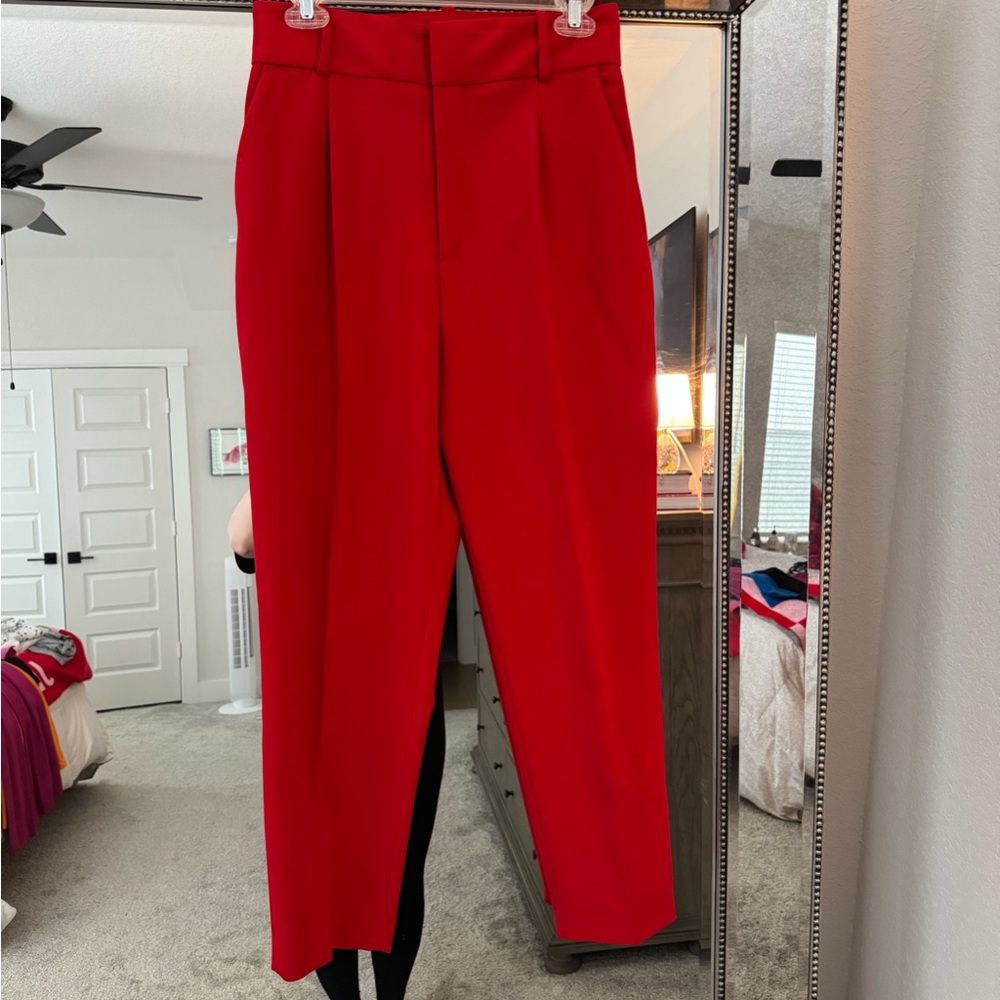 ZARA: Red Women's Trousers
